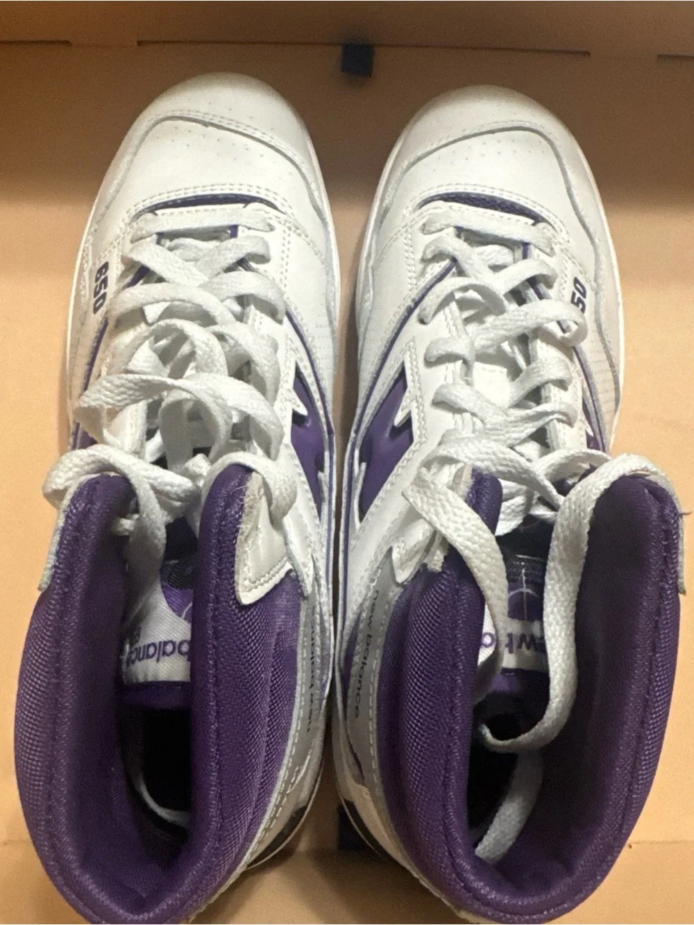 New Balance White & Purple 650 Men’s Sneakers